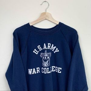 Vintage 70’s Champion Blue Bar U.S Army War College Raglan Crewneck Sweatshirt